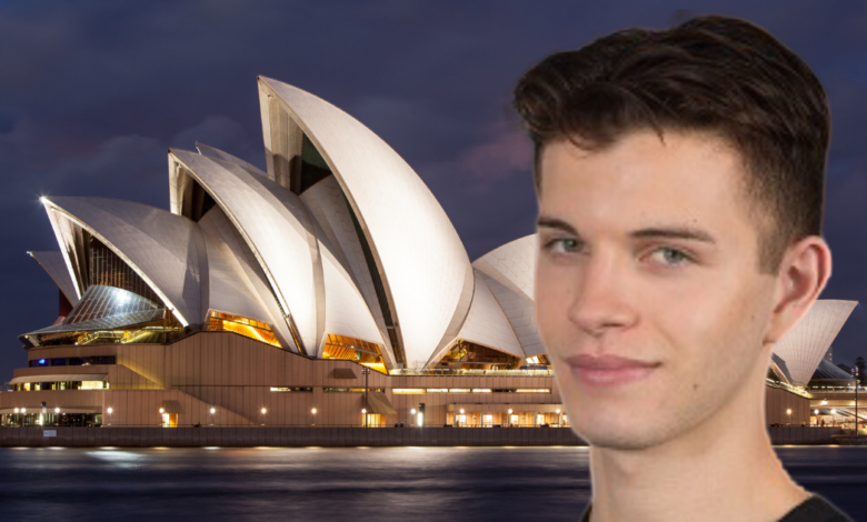 Anthony Coyle and the Sydney Opera House.
